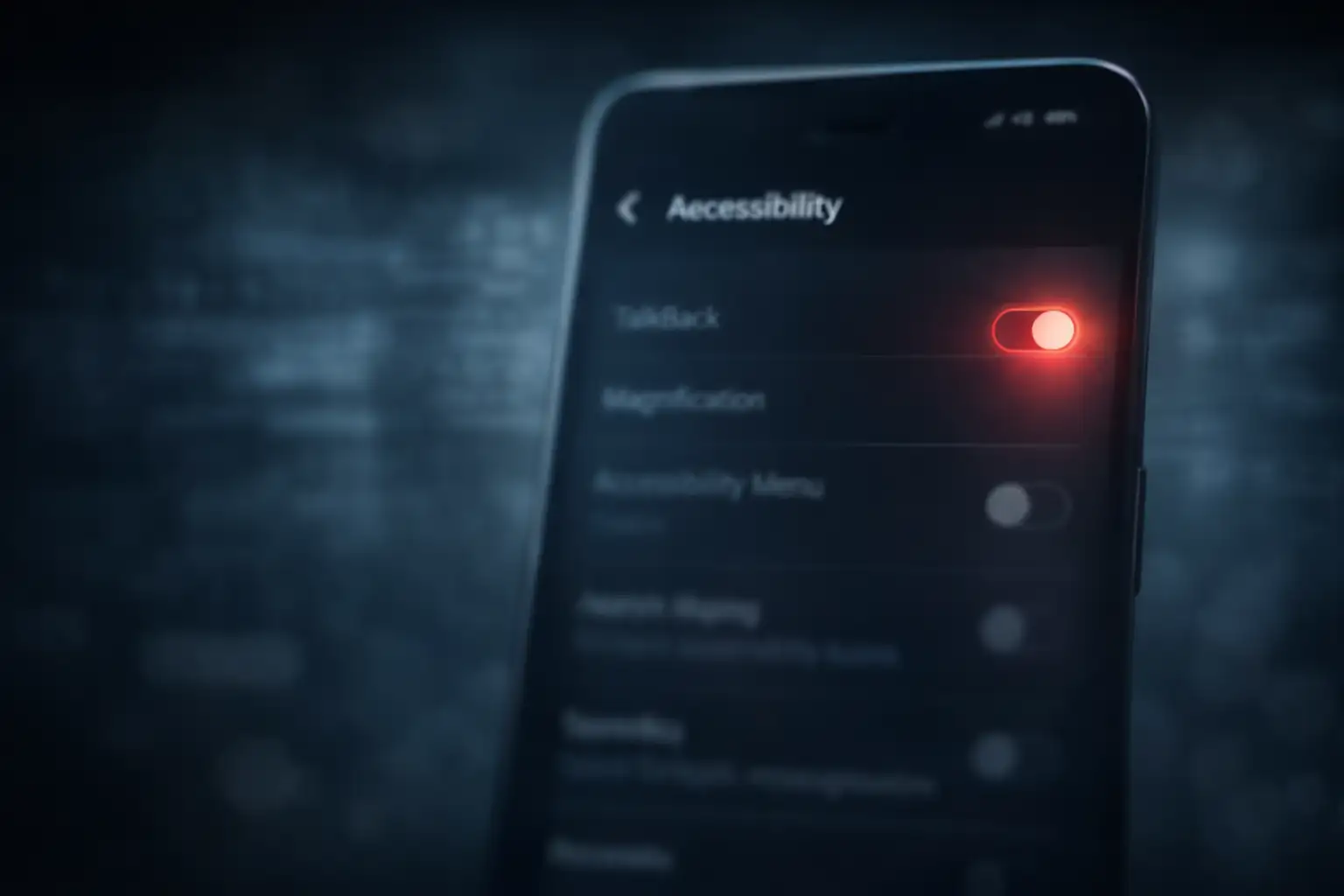 Accessibility settings in focus