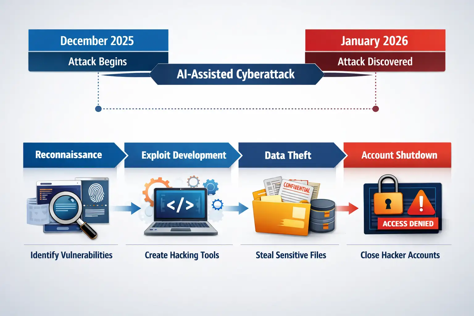 AI-assisted cyberattack timeline 