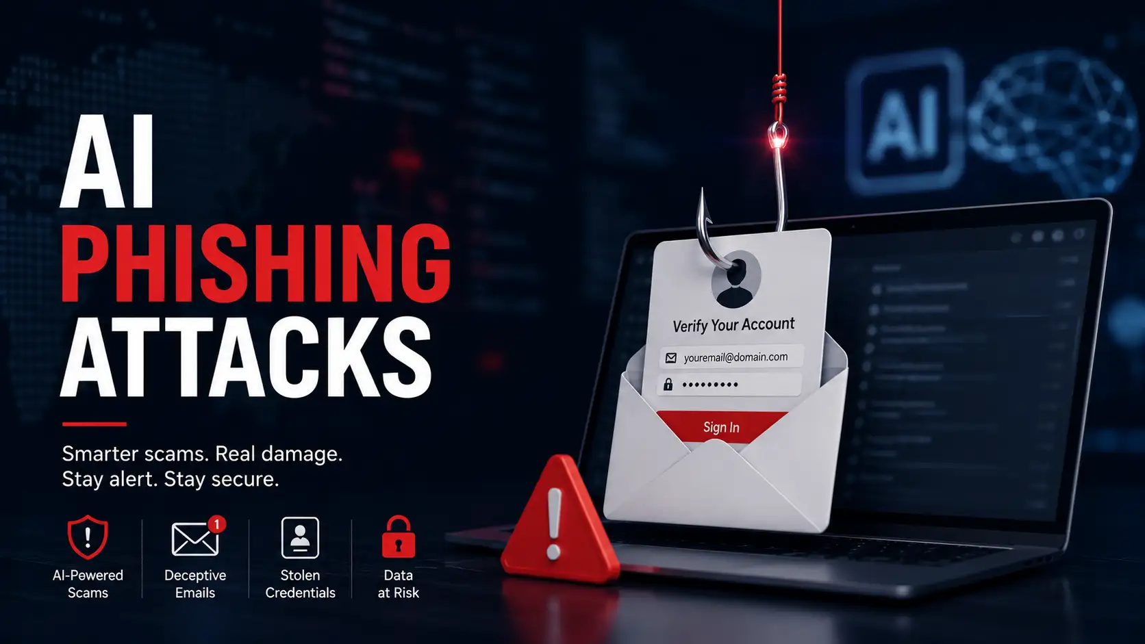 AI phishing attack warning in digital world