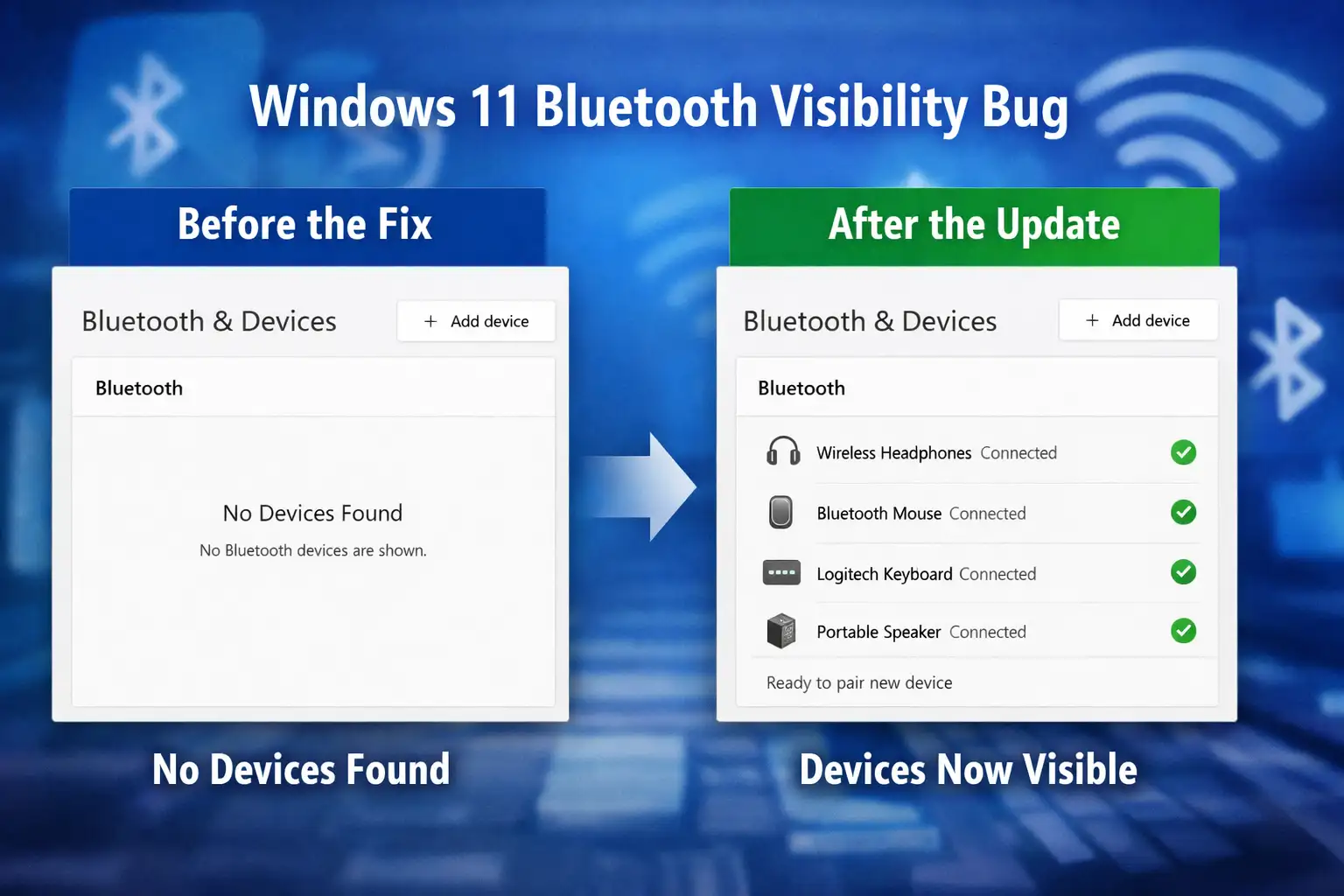 Bluetooth visibility fix in Windows 11