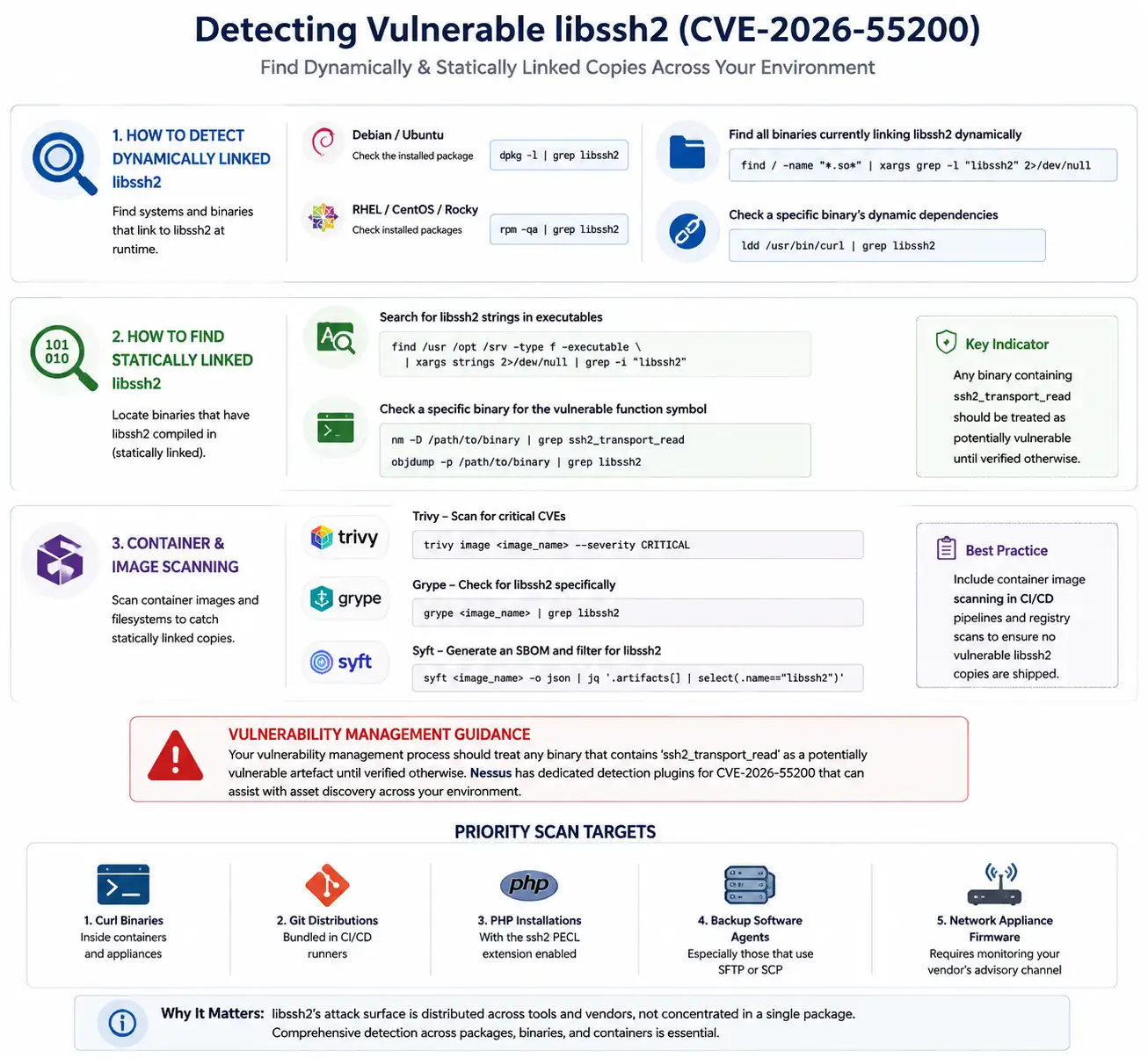 Detecting vulnerable libssh2 infographic