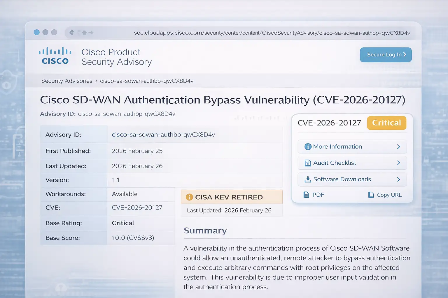 Cisco SD-WAN critical vulnerability details