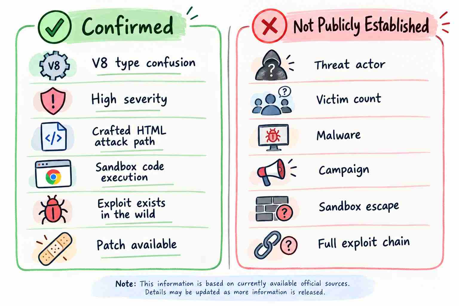 Confirmed vs. Not Publicly Established