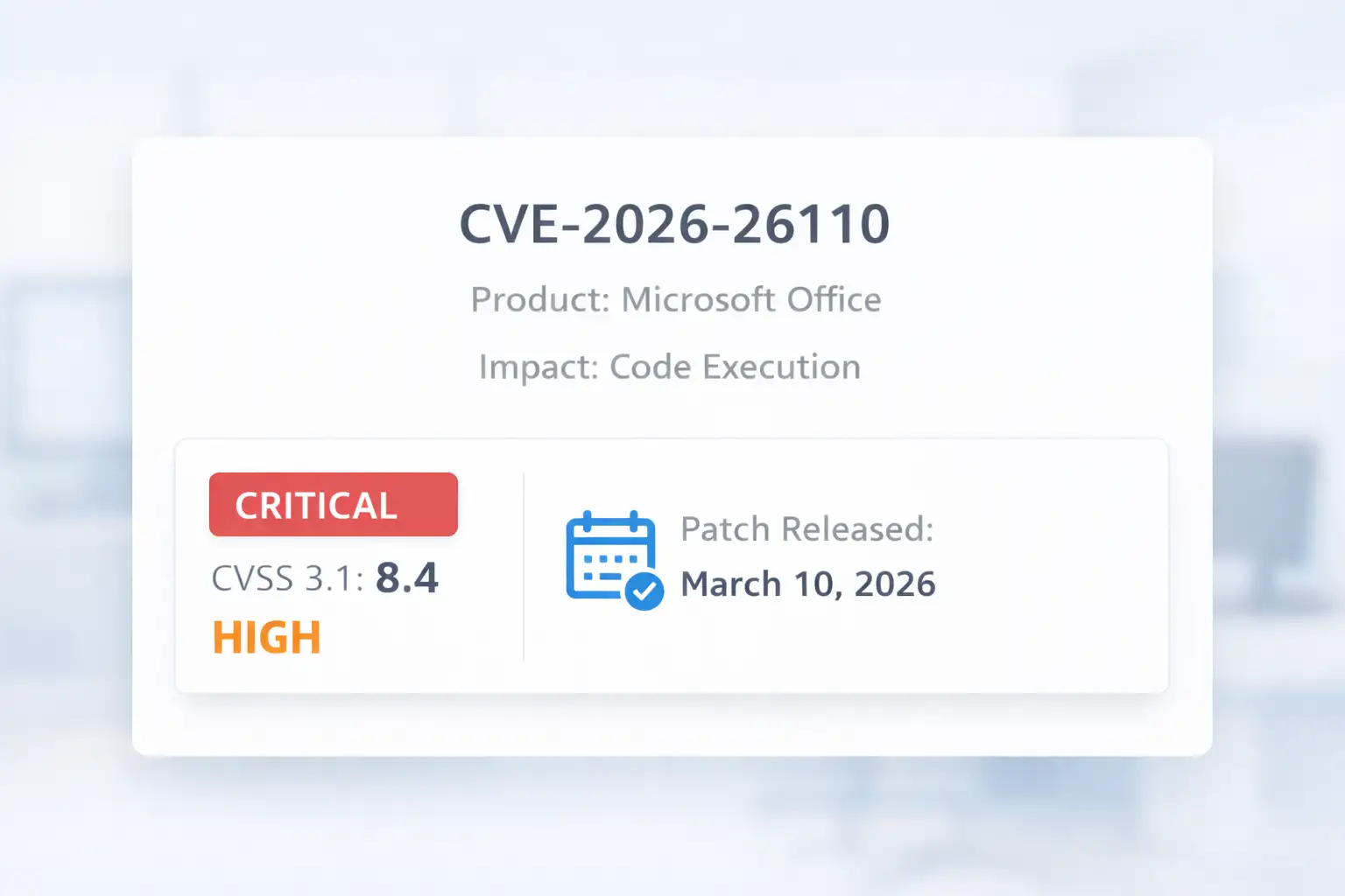 CVE-2026-26110 Microsoft Office vulnerability summary