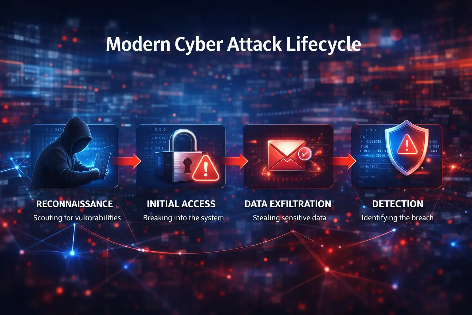 Cyber attack lifecycle infographic