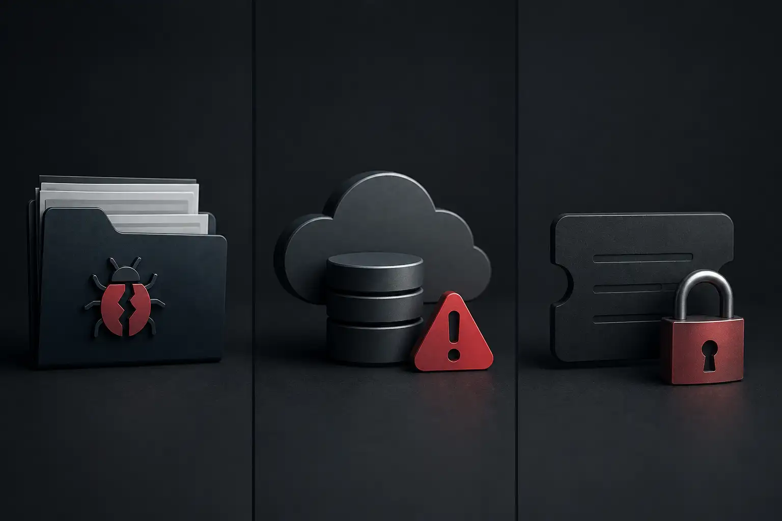 Cybersecurity alert and protection icons