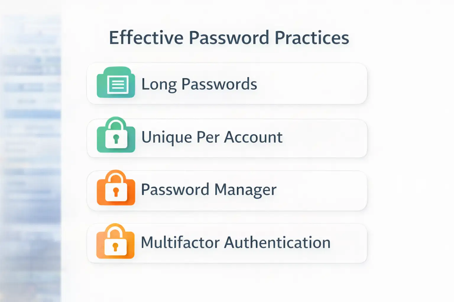 Effective password security checklist