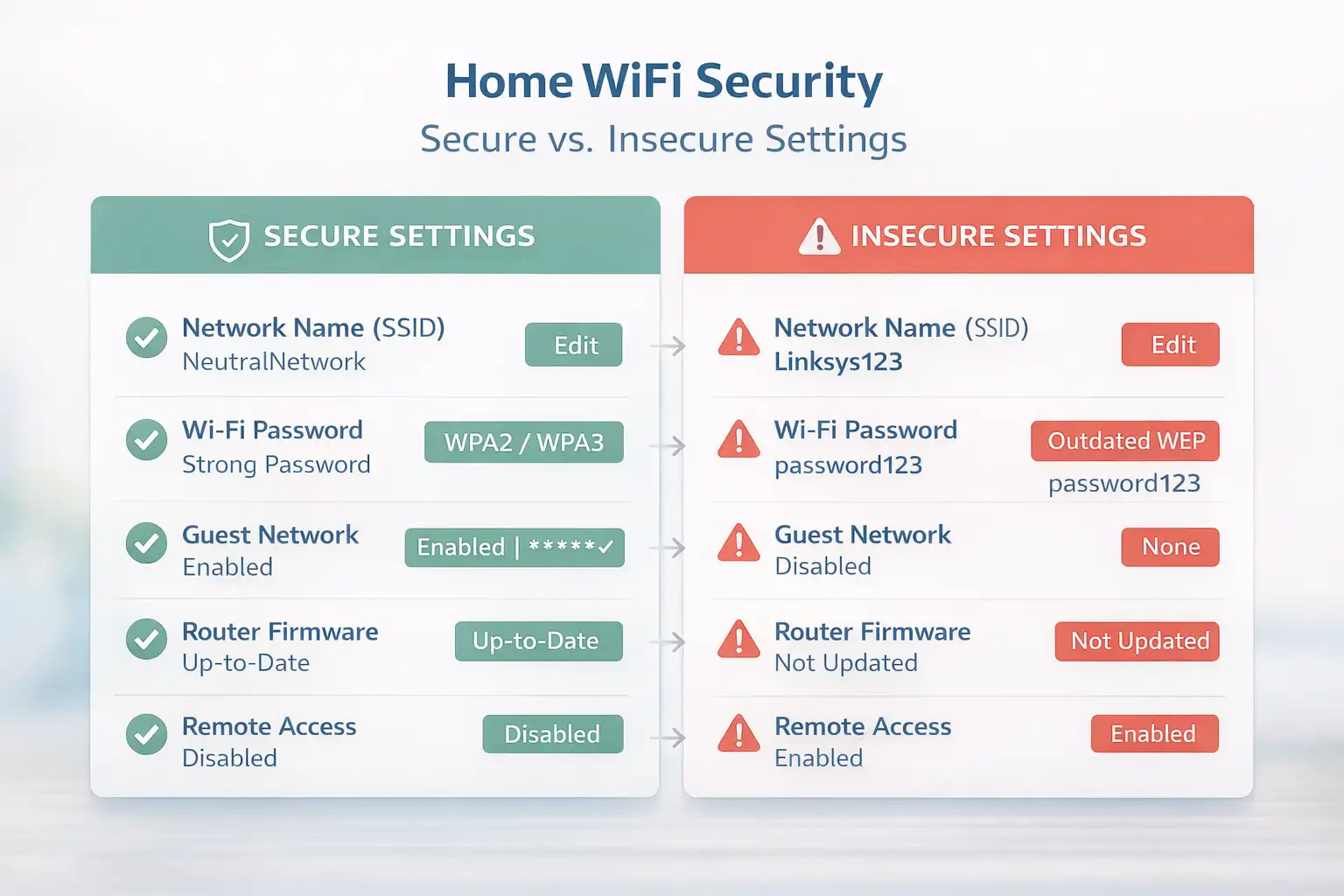 Home WiFi security comparison