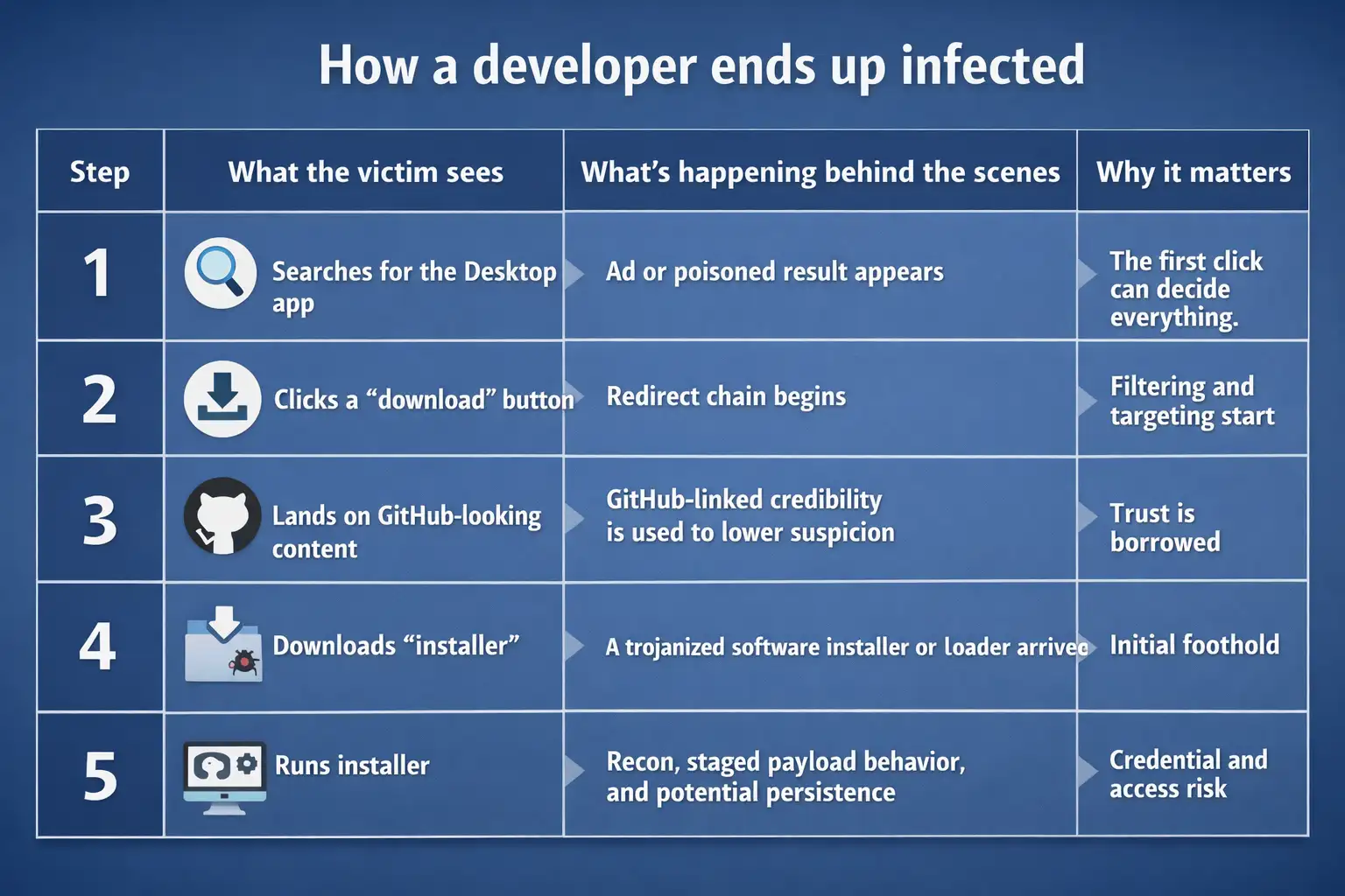How developers end up infected