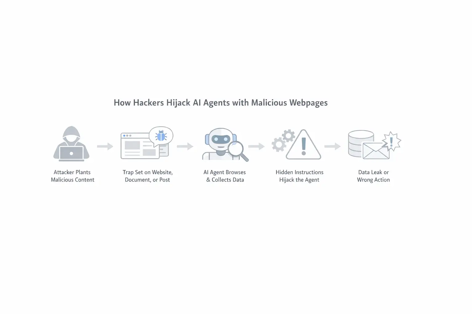 How hackers hijack AI agents diagram