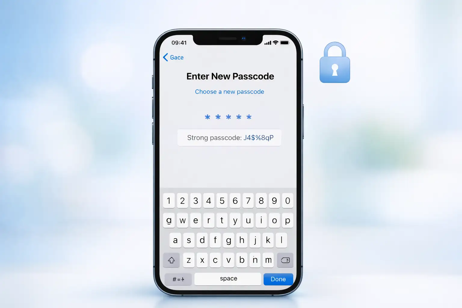 iPhone passcode entry screen close-up
