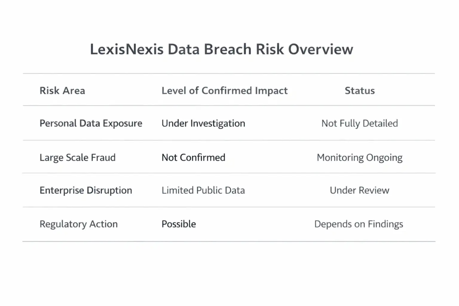 LexisNexis risk overview table