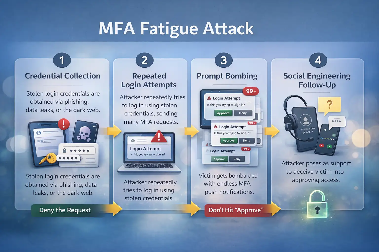 MFA fatigue attack process breakdown