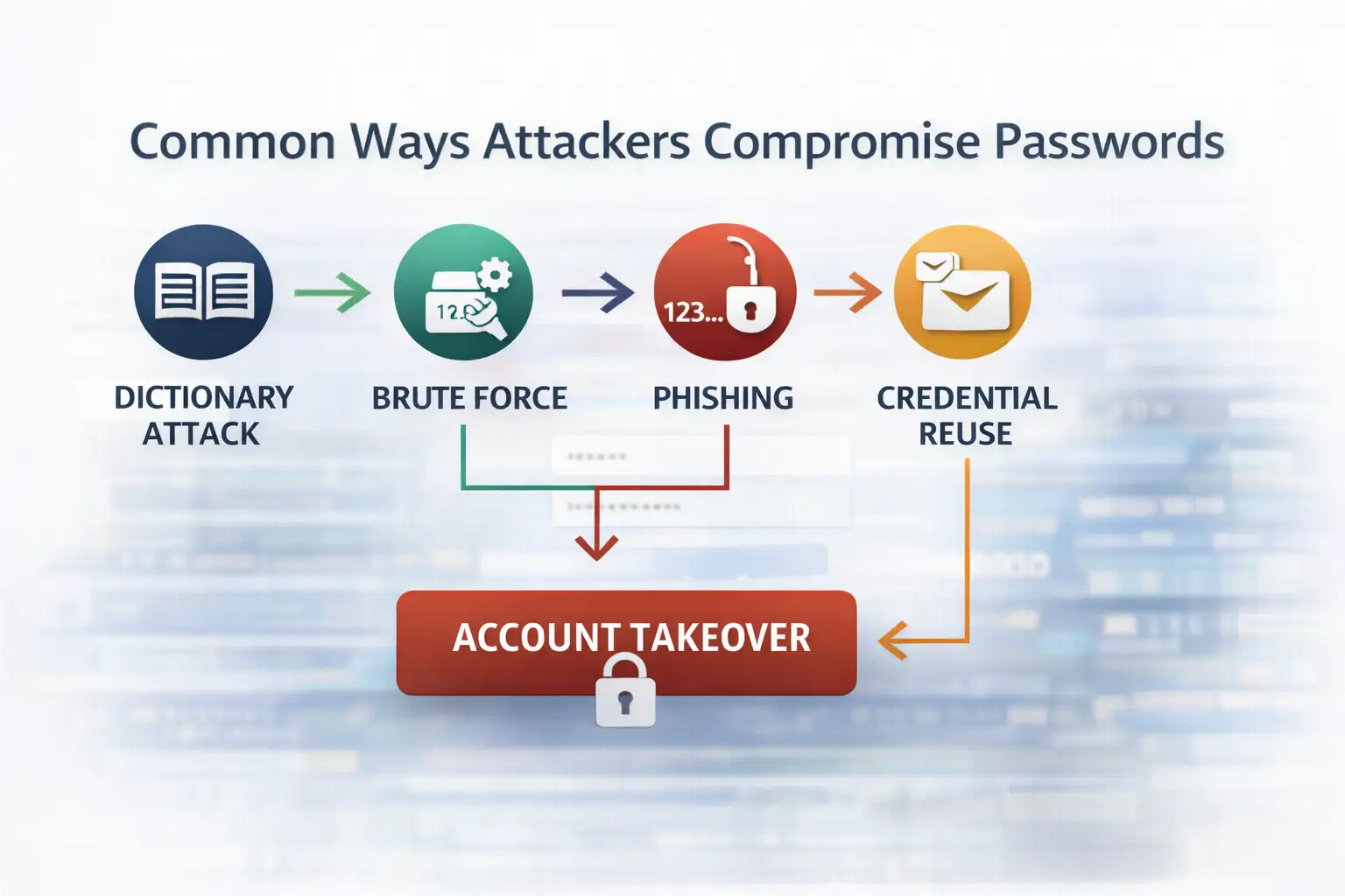 Password attack methods and account takeover