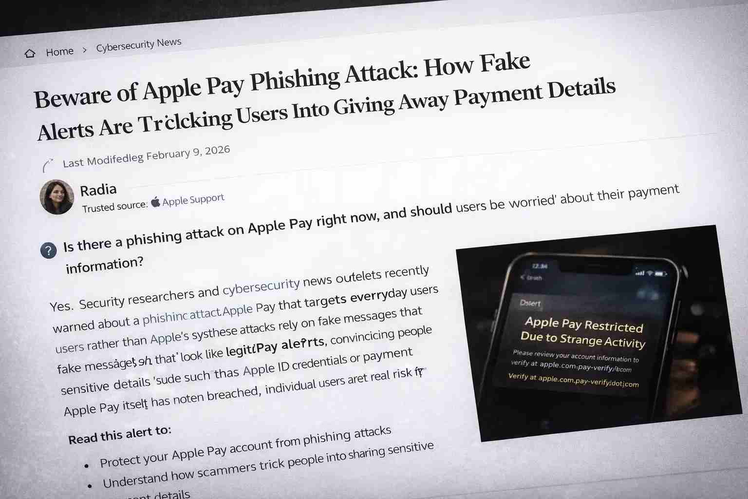 phishing attack on Apple Pay