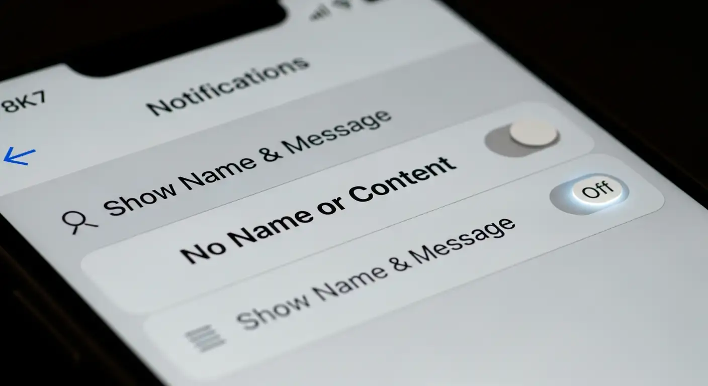 Signal No Name or Content notification setting