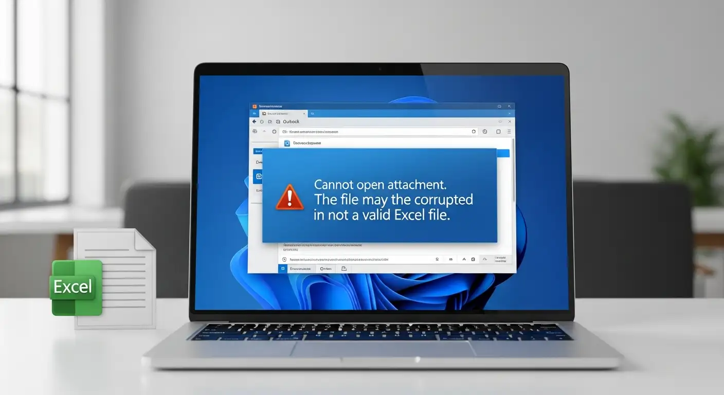 Outlook can't open Excel attachments