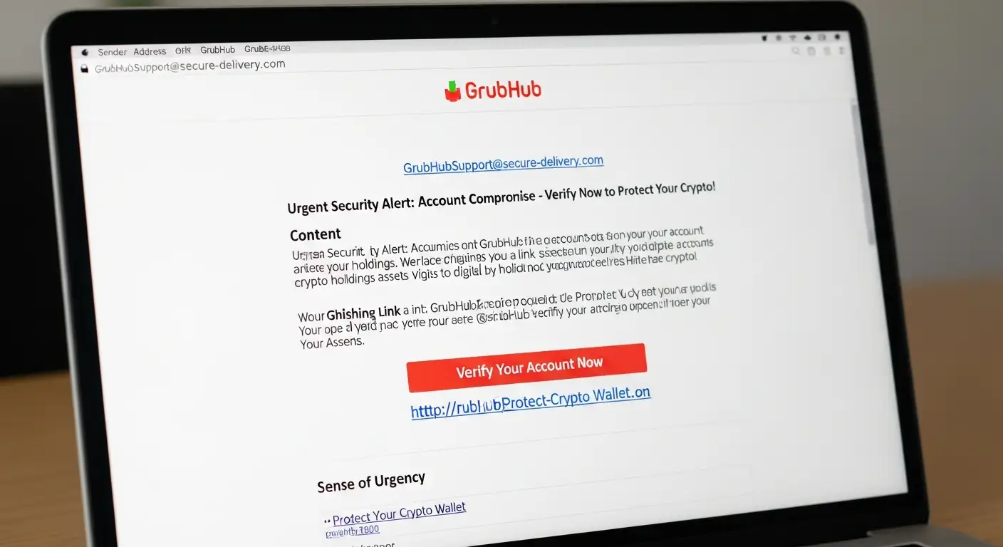 Fake GrubHub Emails Crypto Scam