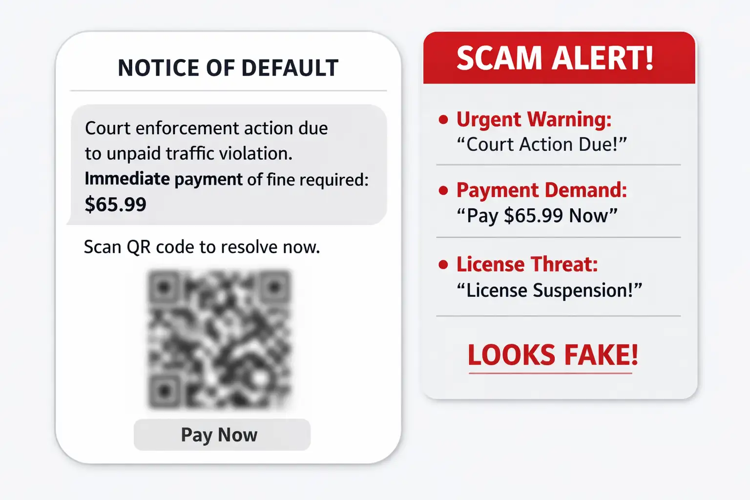 QR code traffic violation scam