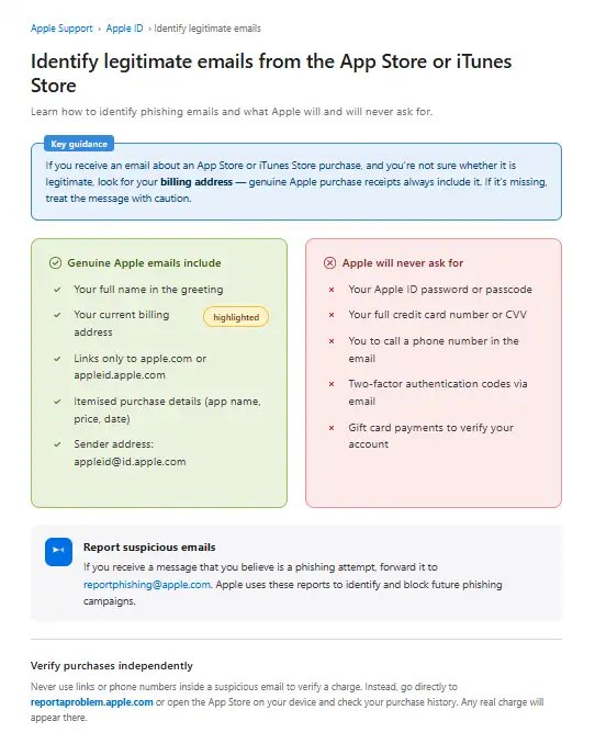 Apple Phishing Email