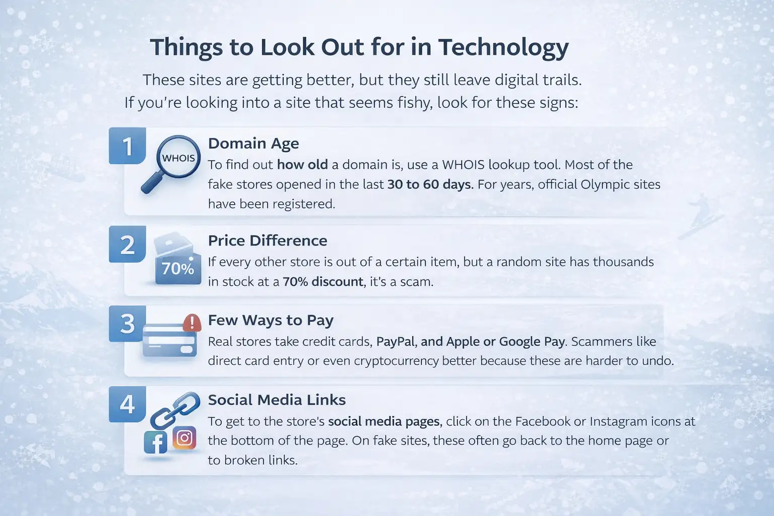 Signs of fraudulent online stores