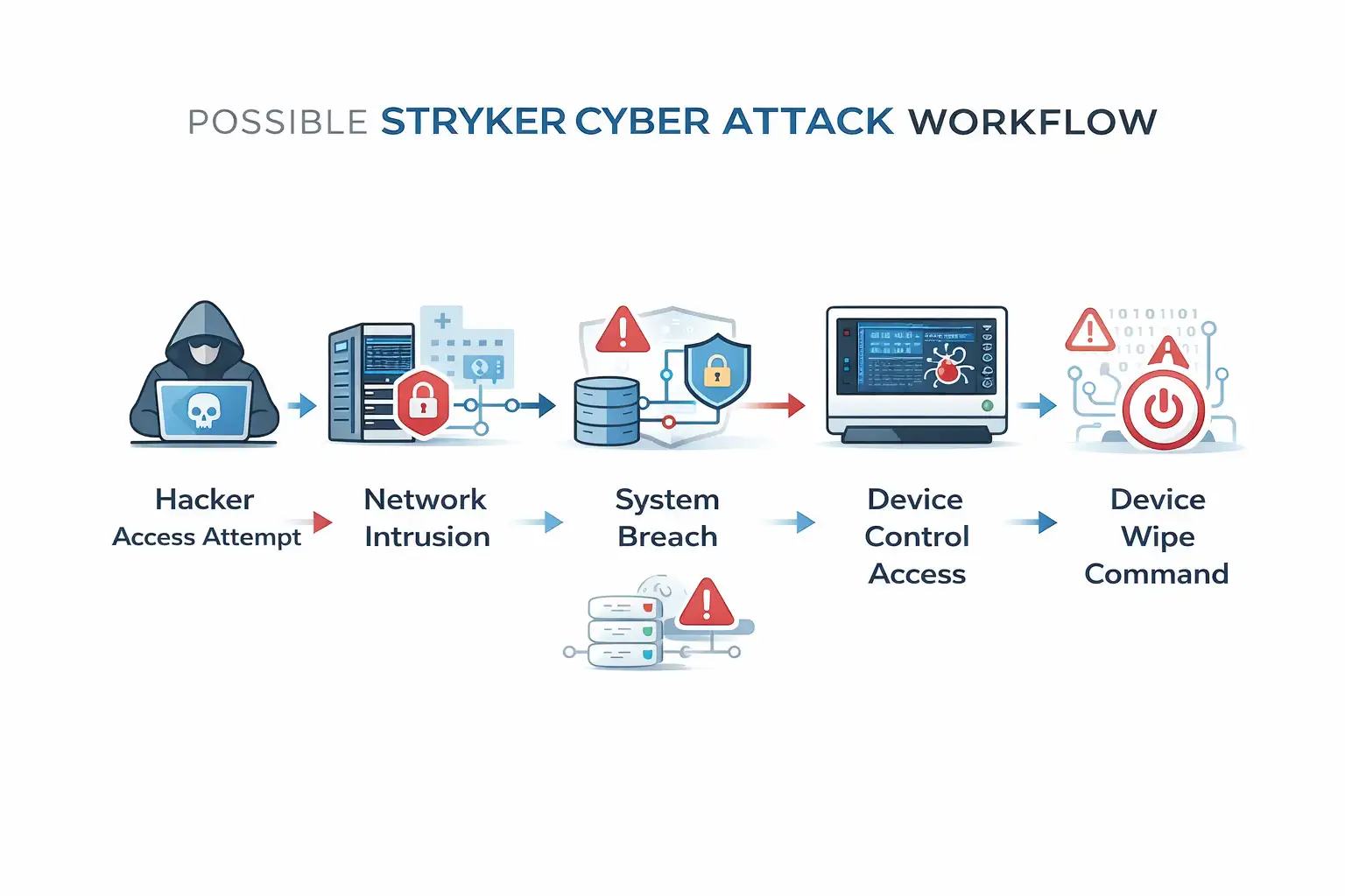 Stryker cyber attack workflow breakdown