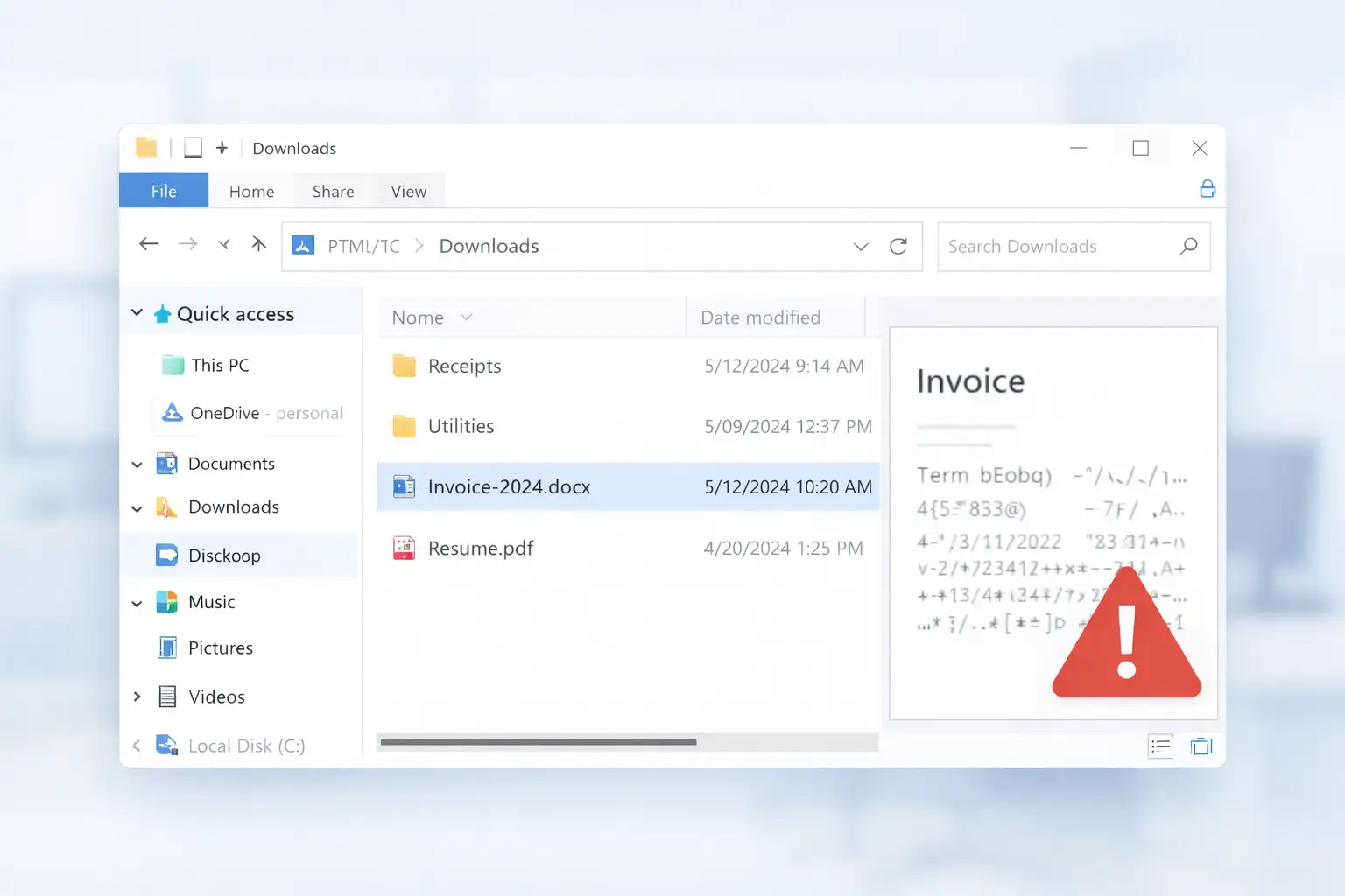 Suspicious file in Downloads folder