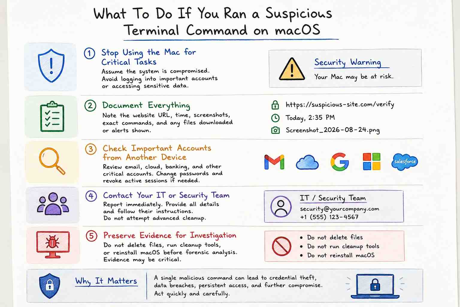 Suspicious macOS Command Safety Checklist
