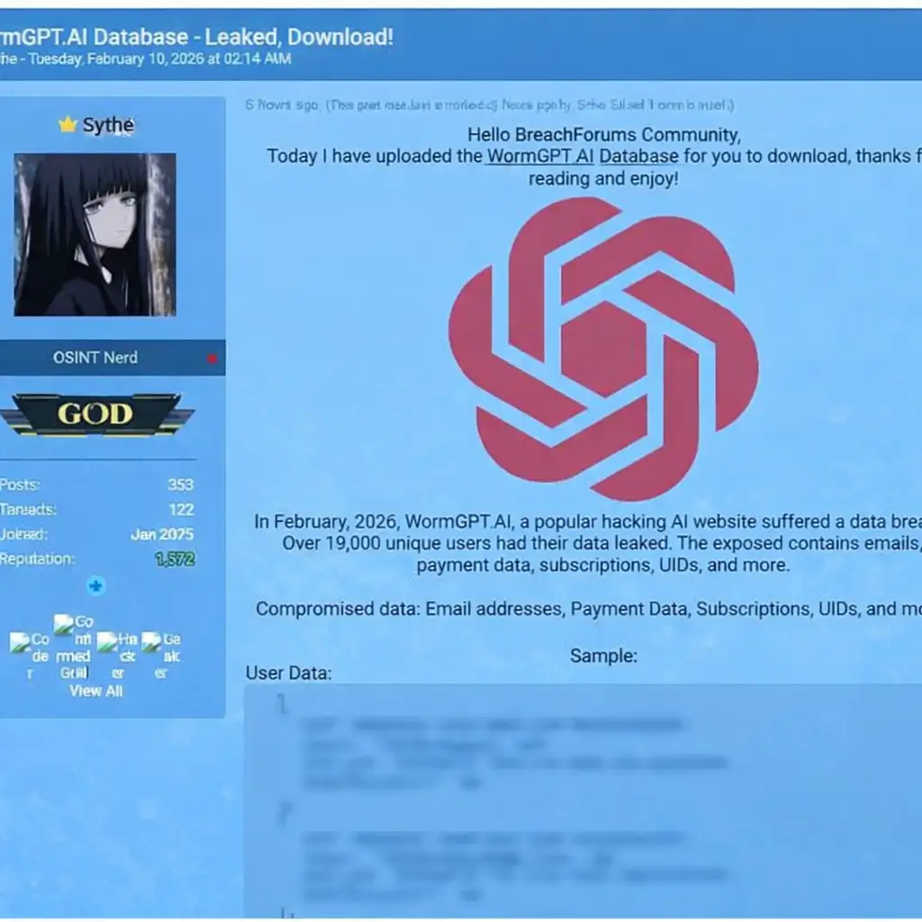 WormGPT hacking AI breach